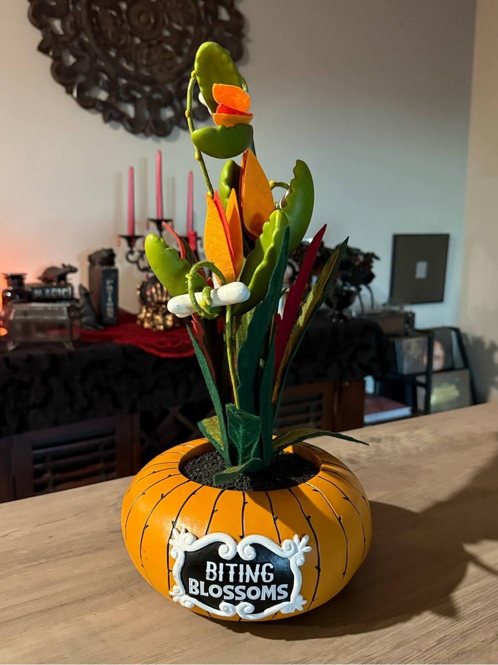 Biting Blossoms Orange Decorative Pumpkin Planter by Target